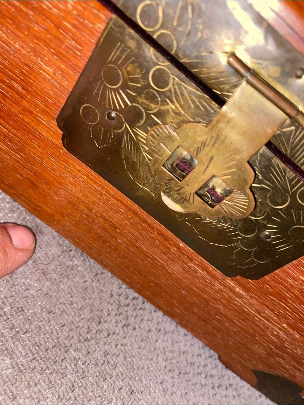 8 Other Reasons Wooden Jewelry Box with Turquoise Accent and Brass Hardware